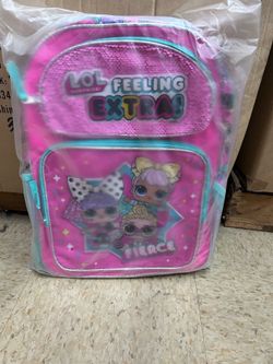 Pink and blue LOL Surprise backpack 16”