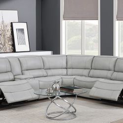 Power Reclining Sectional Waterproof Fabric 