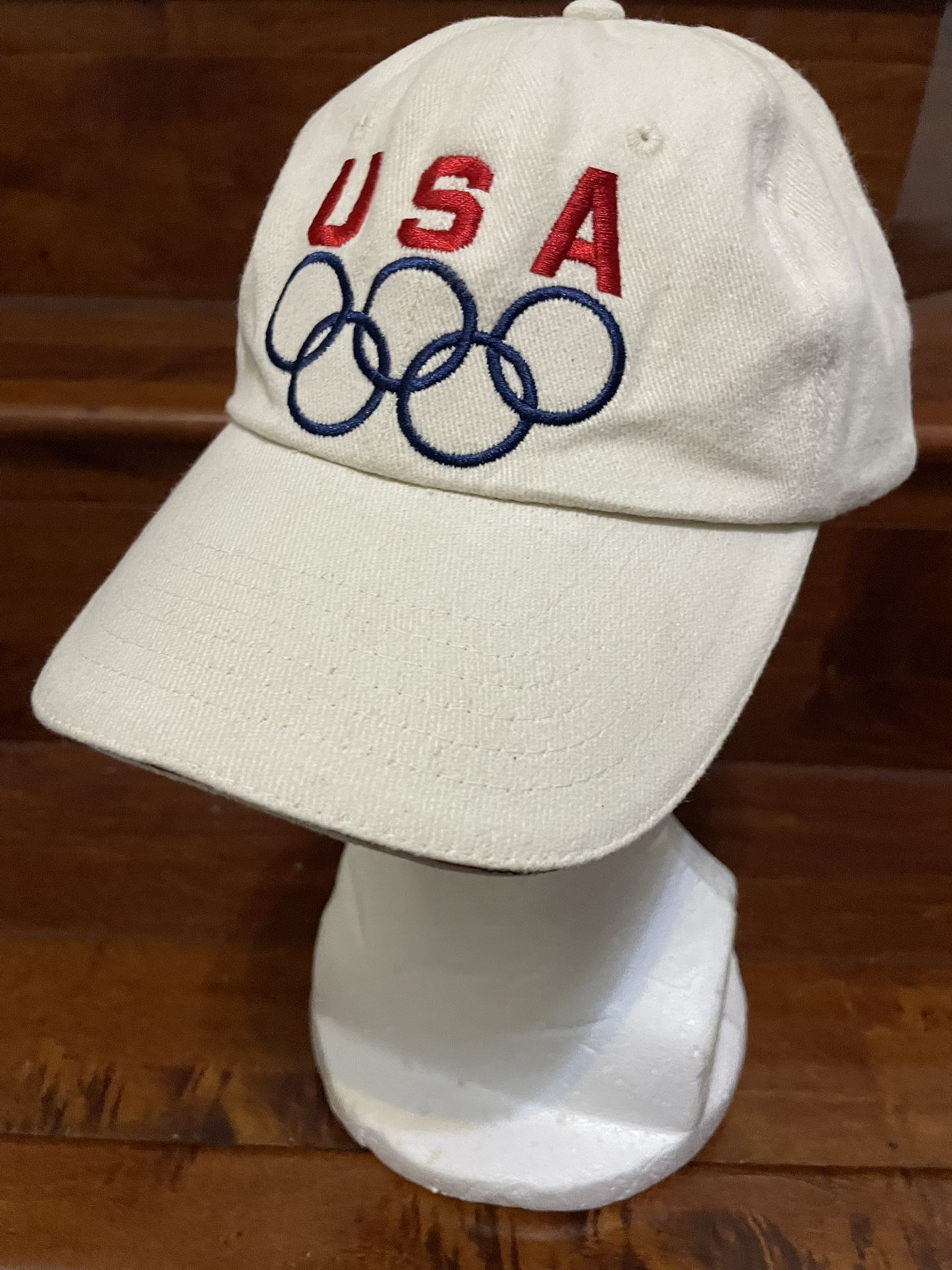 Vintage Embroidered USA Olympic Rings White Hat K-products Cotton NWOT