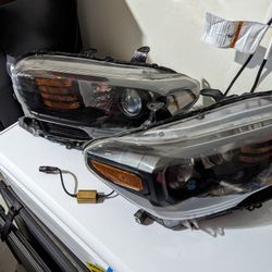 Tacoma headlights, Blacked Out Amber Plate, Morimoto Led Bulbs