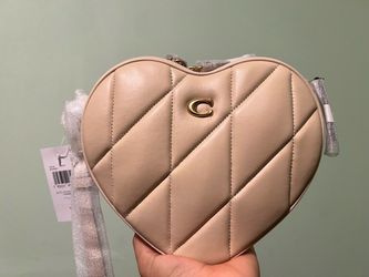Coach quilted heart crossbody in color ivory