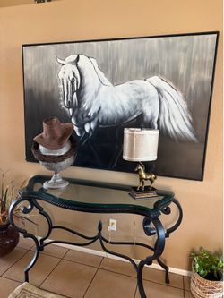 Cast iron table with glass very heavy