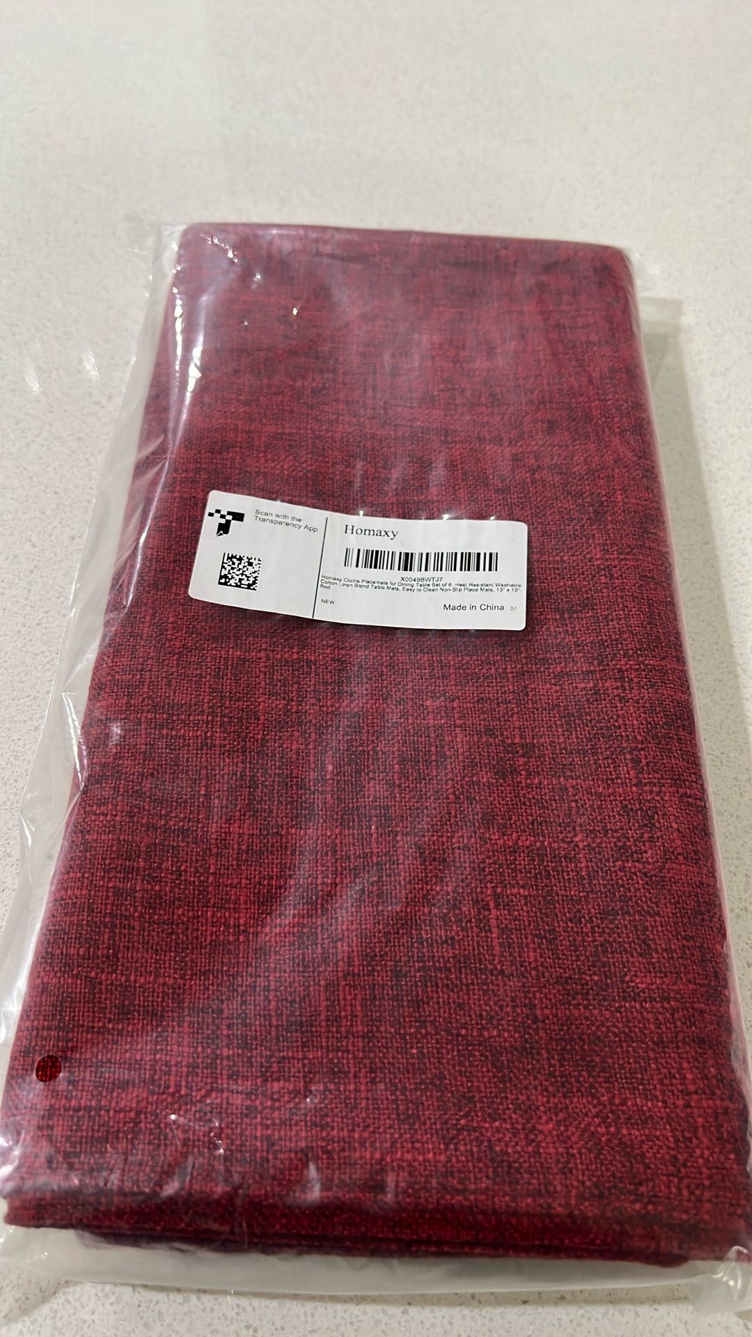 Set Of 6 Burgundy Placemats
