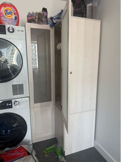 Tall Storage Cabinet / Wardrobe with Shelves & Hanging Space