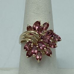 14kt Yellow Gold and Pink Stone Ring