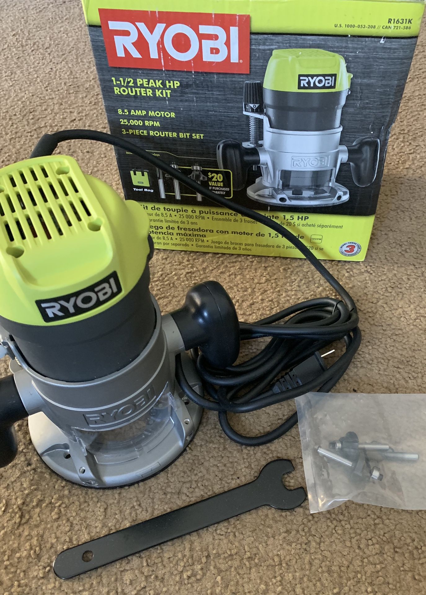 RYOBI 8.5 Amp 1-1/2 Peak HP Fixed Base ROUTER