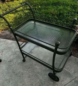 Cast Aluminum Two Tier Bar Server Cart