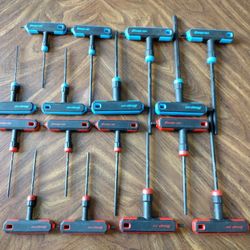 Snap-on Tools SPAIN NEW 16pc Metric and standard T-Shaped Combo Hex Wrench Set 