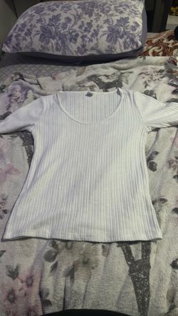White Ribbed Short Sleeve Top from old navy