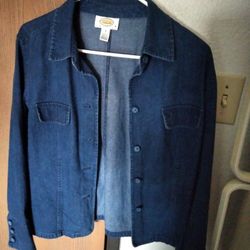 TALBOT'S Denim Jacket Women's Size M Petite 