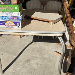 Retro Chrome And Laminate Kitchen Table And Chairs