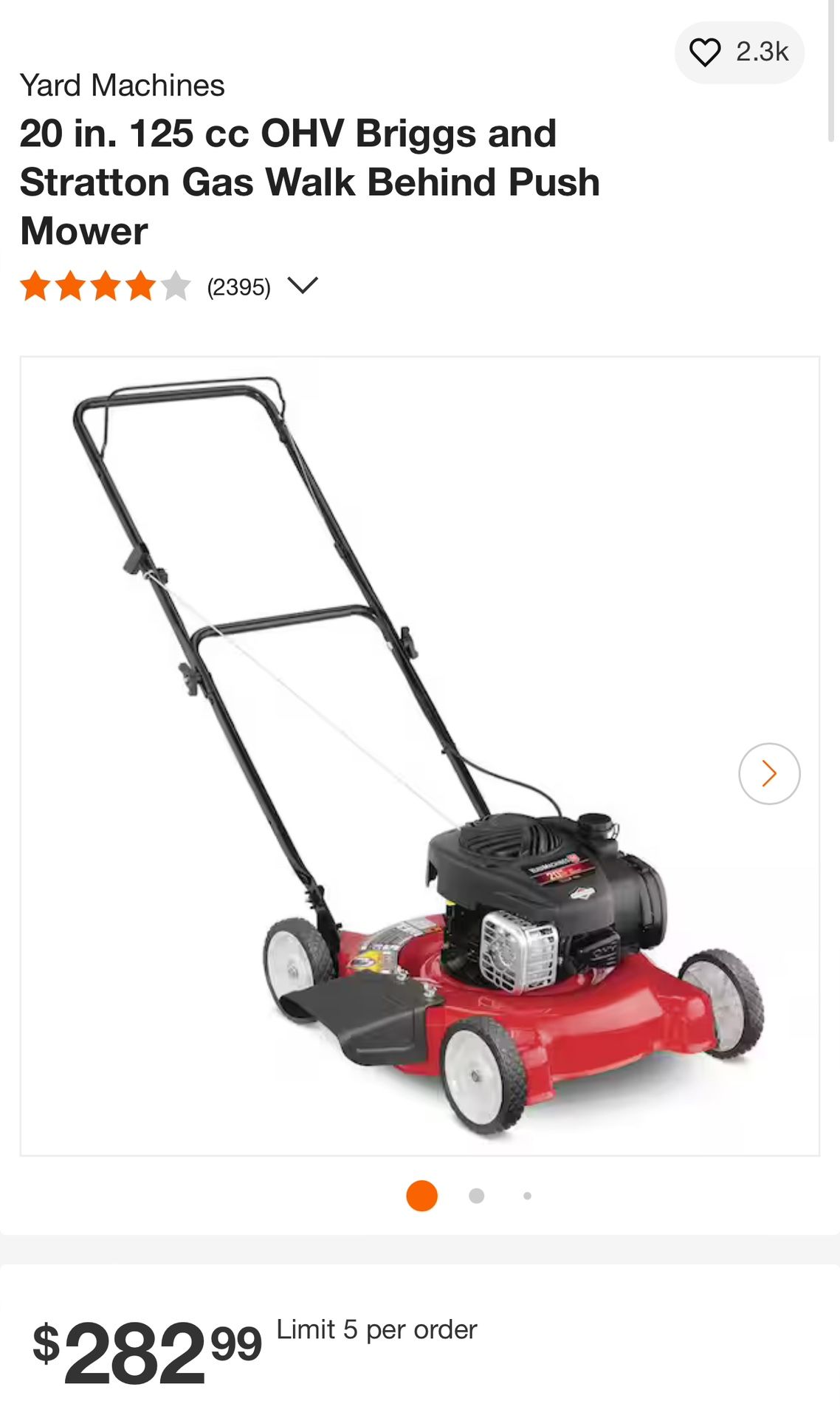 Brand New Yard Machines 20 125 cc OHV Briggs and Stratton Gas