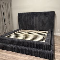 King Corduroy Bed New in Box USB ports