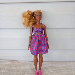 BARBIE AFRO-AMERICAN FASHIONISTAS MODEL CURVY DOLL BLONDE HAIR 