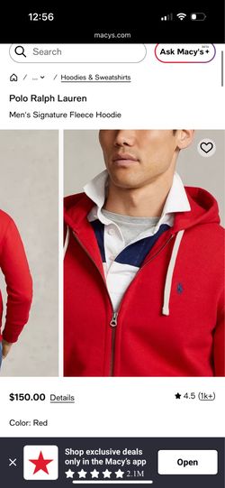 used polo zip up red