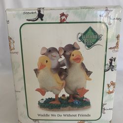 Fitz & Floyd Charming Tails Waddle We Do Without Friends Cottagecore Figurine