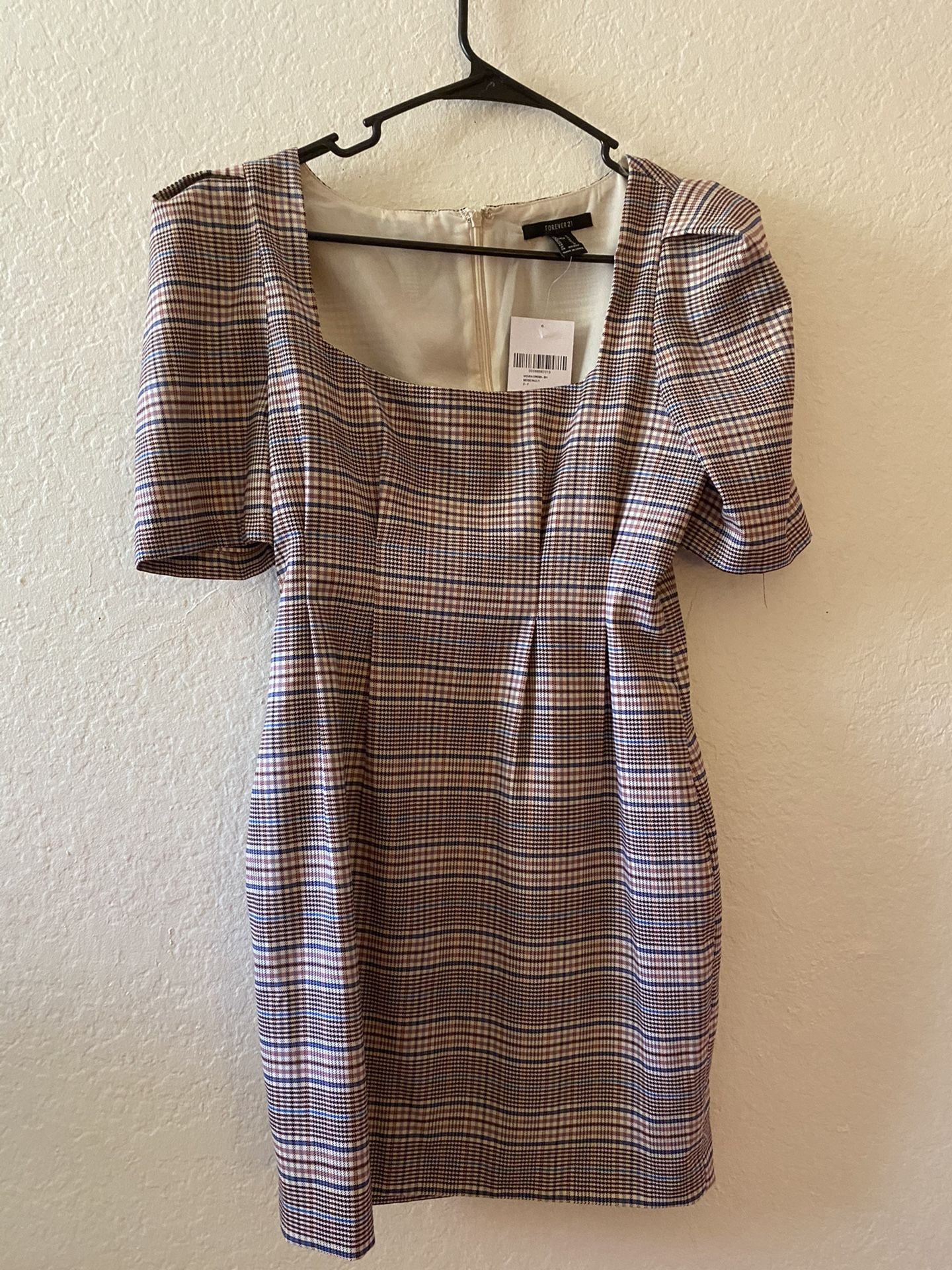 plaid structured dress