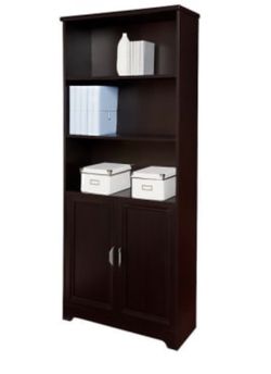Realspace® Espresso Magellan Collection 5-Shelf Bookcase With Doors