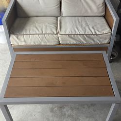 Love seat and table
