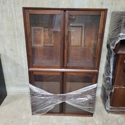 Wood cabinet with glass