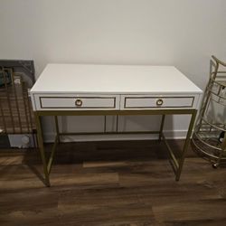 White And Gold Desk/vanity 