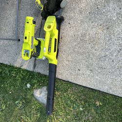 18 Volt Ryobi Battery Powered Blower and Sanitation Sprayers