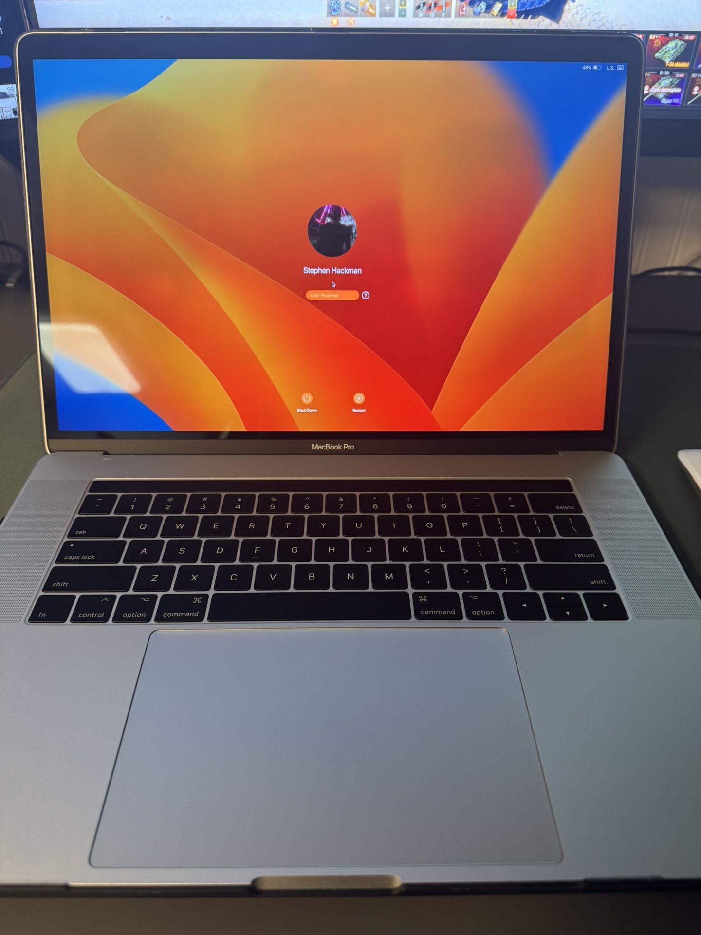 MacBook Pro 15in With Touch Bar, Mouse, Case