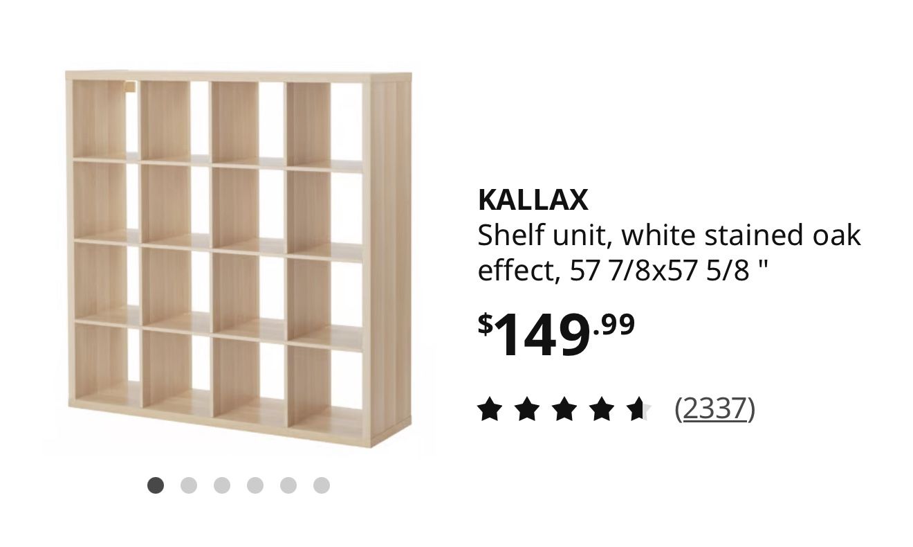4*4- IKEA Kallax Shelf Unit , White Oak Color