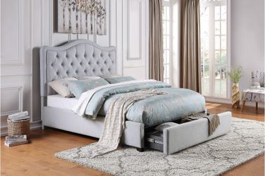 New queen size platform bed frame with storage tax included free delivery