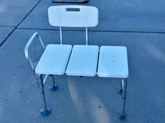 Handicap Bath Shower Bench Chair; Adjustable Height, Reversible backrest. For elderly / disabled.