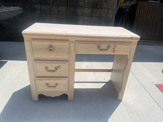 4 drawer natural pine desk/vanity
