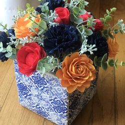Wood Flowers Centerpieces