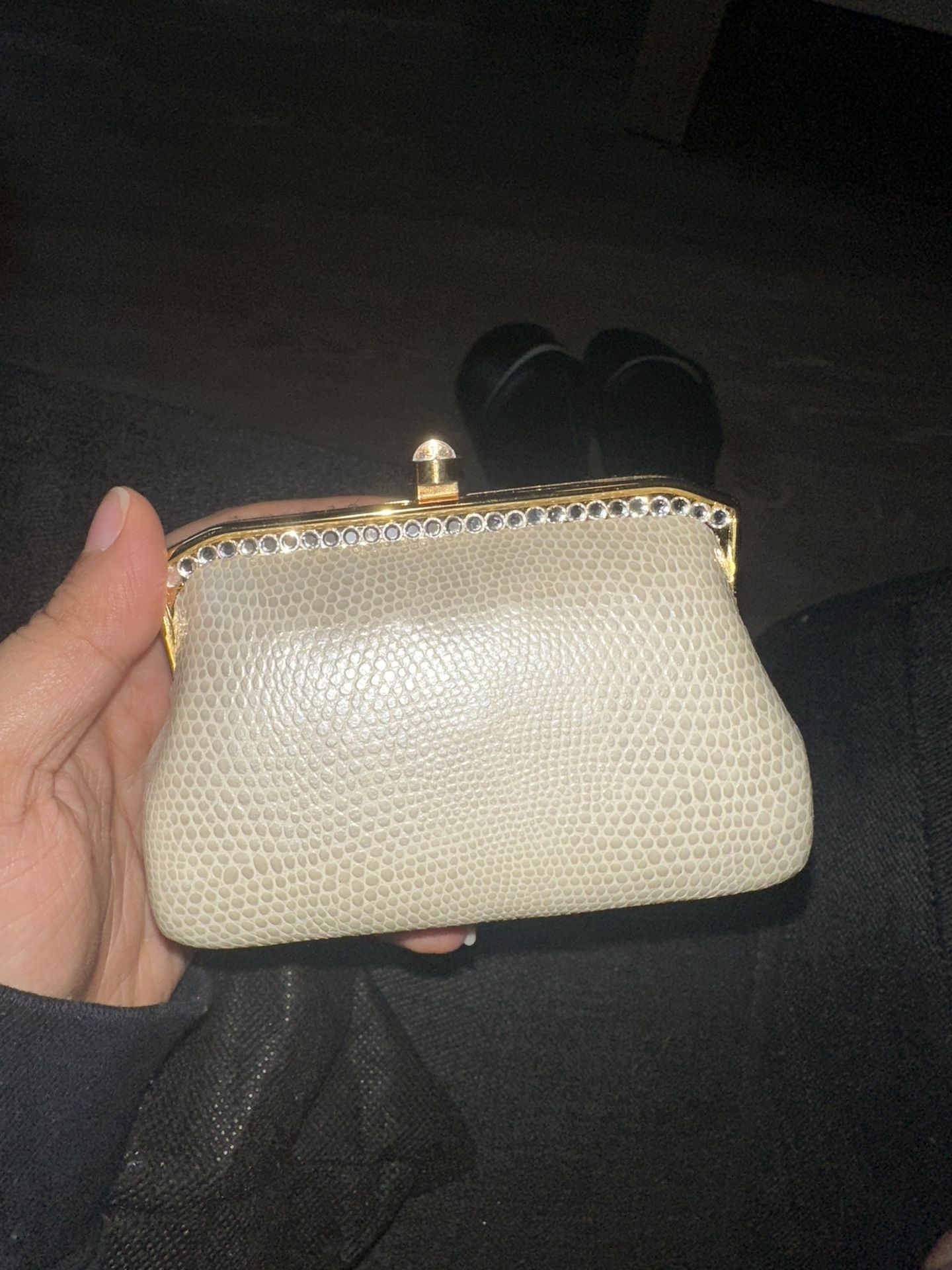 Vintage Gold-Trim Textured Mini Clutch with Chain – MOVING OUT SALE