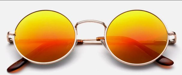 Yellow John Lennon Style Sunglasses Round