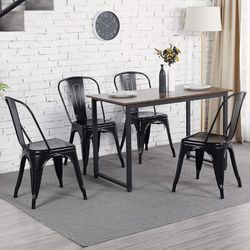 Set Of 4 Metal Dining Chairs 610805