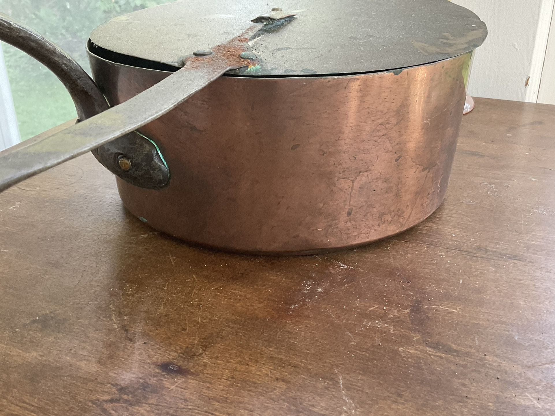 Copper Antique 5 Pan With Lids Set 1910