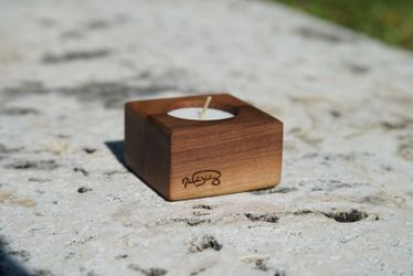 Handcrafted Walnut Tea Light Candle Holder