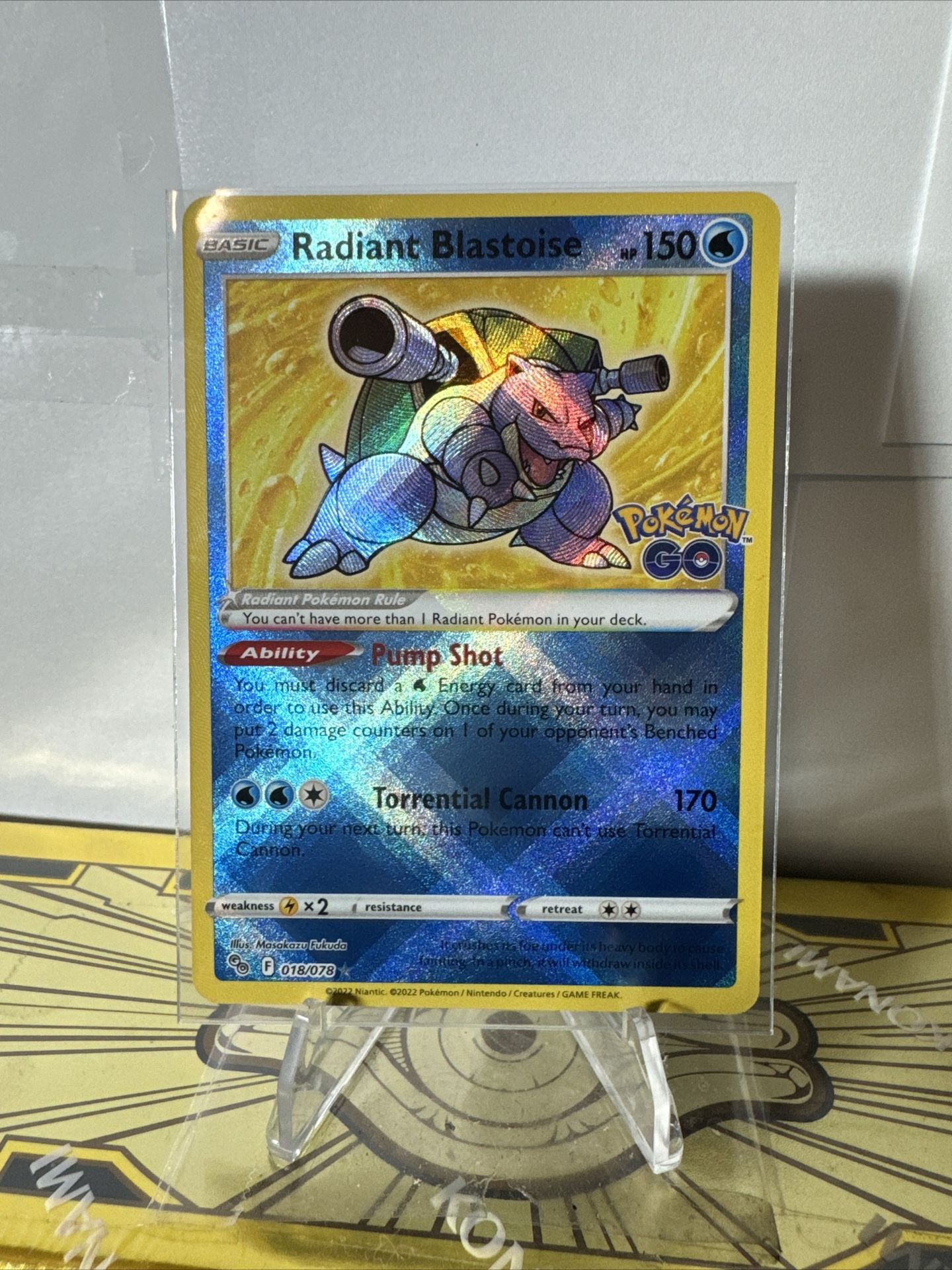 Pokémon TCG Radiant Blastoise Pokemon GO 018/078 Holo Radiant Rare