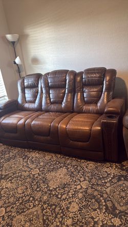 Dual power Recliner sofa-Brown