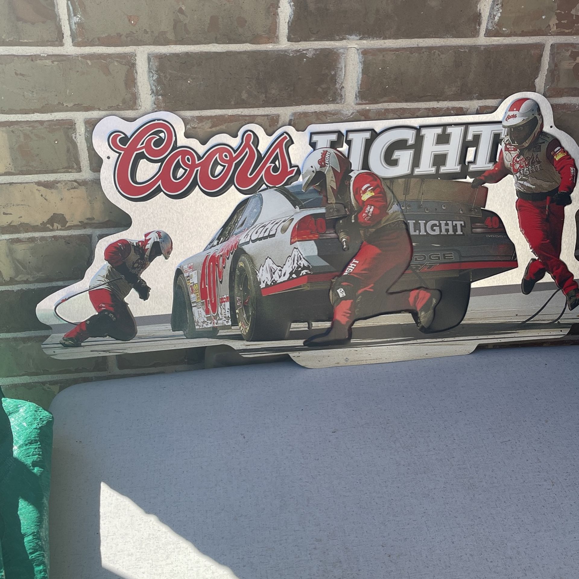 Reduced Price Vintage Coors Light NASCAR Metal Beer Sign - 2002 Markings