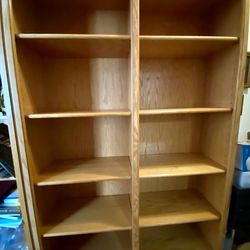 2 Oak Veneer Bookcases