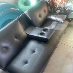 Futon And Lamp $69 For All 🎁🍀 Living Room Furniture, Sofa, Bed, Sofa bed, Lamp, Decoration, Black Futon, Modern, Furniture 