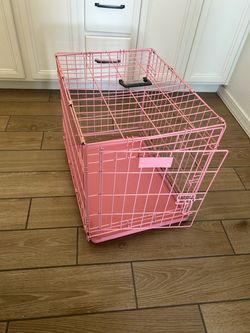 Pink Dog Crate; Kennel