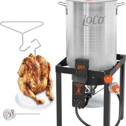 LoCo Cookers Turkey Deep Fryer with Outdoor Cooking Pot, Propane Stove & Stand, 30 Qt
