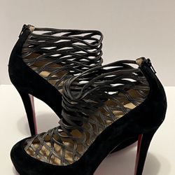 Christian Louboutin Black Suede Booties