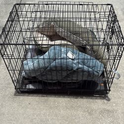 Pet Cage With Blankets 