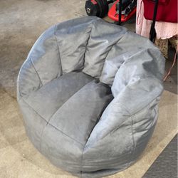 Bean-Bag Chair. Gray And Soft. Smal