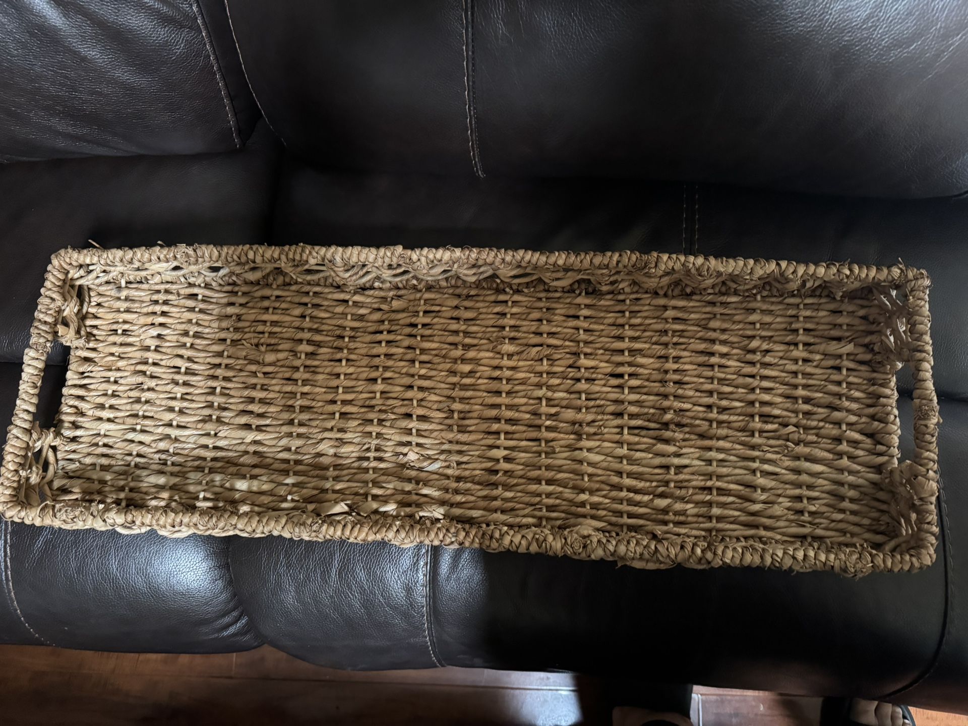Long Narrow Tray Rattan Decorative