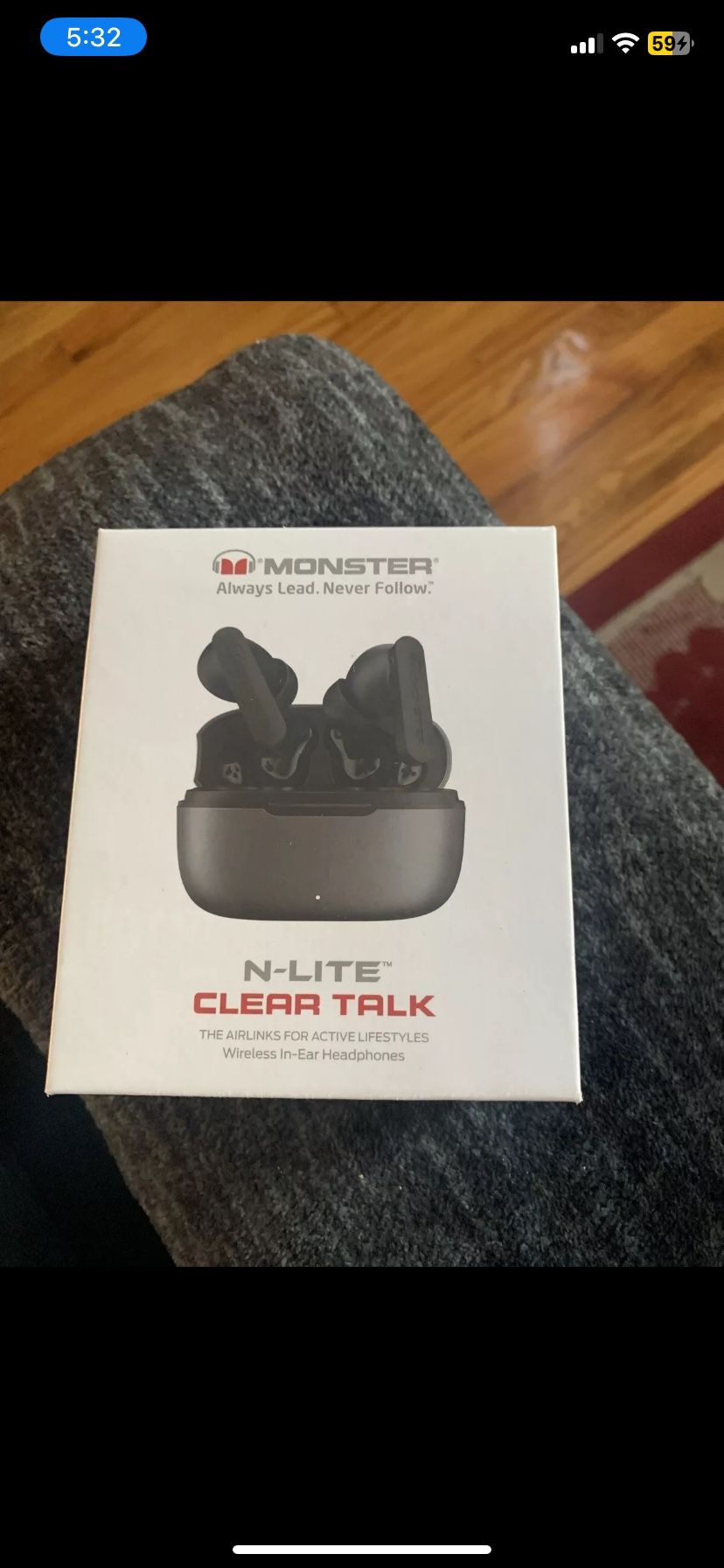 New Sealed-Monster N-Lite Clear Talk Wireless Earbuds Bluetooth 5.3 for Sport