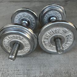 Vintage Chrome Bollinger Dumbell Weights 
